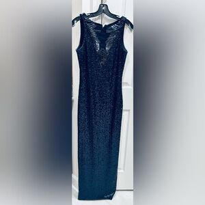 Elegant Navy Sequin Dress